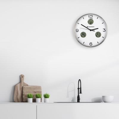 Часы настенные Bresser (Брессер) MyTime io NX Thermo/Hygro, 30 см, белые
