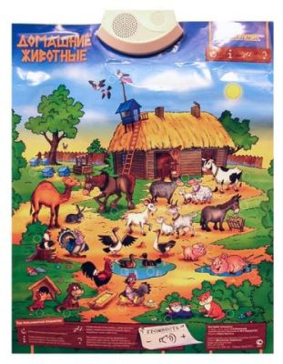 Озвученный плакат «Домашние животные» - развивающая игрушка арт. ИА3616